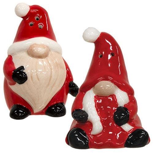 2 Set Mr & Mrs Santa Gnome Salt & Pepper Shakers - The Fox Decor