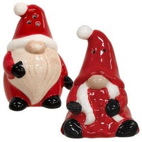 2 Set Mr & Mrs Santa Gnome Salt & Pepper Shakers - The Fox Decor