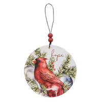 3 Set Round Wooden Winter Bird Ornaments - The Fox Decor