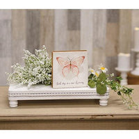 Each Day Is a New Beginning Butterfly Square Block - The Fox Decor