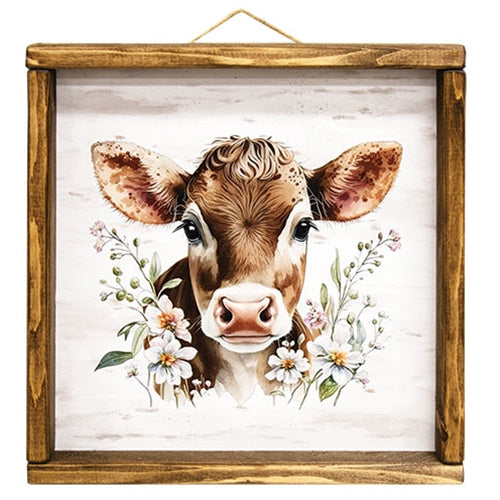 Pretty Cow & Flowers Framed Print 12