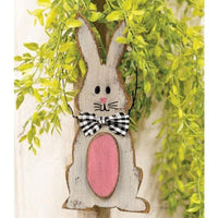 Thumbnail for Distressed Wooden Bunny & Egg Ornament