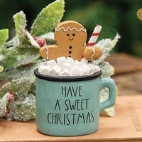 Have A Sweet Christmas Resin Hot Cocoa Mug w Gingerbread Man - The Fox Decor