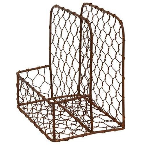 Rusty Metal Chicken Wire Napkin Holder - The Fox Decor