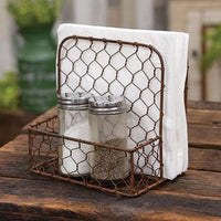 Rusty Metal Chicken Wire Napkin Holder - The Fox Decor