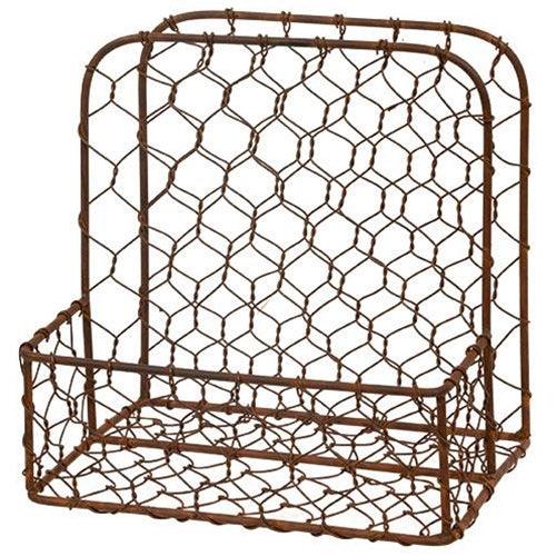 Rusty Metal Chicken Wire Napkin Holder - The Fox Decor