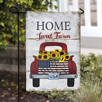 Thumbnail for Home Sweet Farm Red Truck Garden Flag