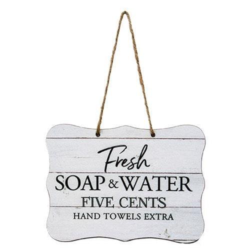 Soap & Water Ribbon Sign 8 x 6 - The Fox Decor