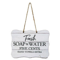 Soap & Water Ribbon Sign 8 x 6 - The Fox Decor