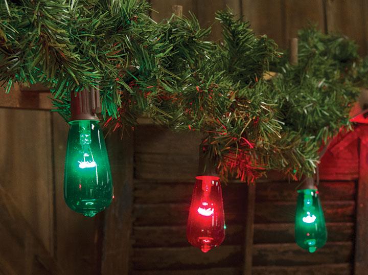 Red/Green Edison Light Strand, 10ct - The Fox Decor