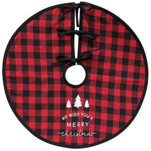 Red Buffalo Check Merry Christmas Tree Skirt - The Fox Decor