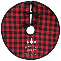 Red Buffalo Check Merry Christmas Tree Skirt - The Fox Decor