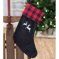 Thumbnail for Red Buffalo Check Reindeer Stocking - The Fox Decor