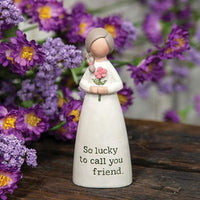 Lucky to Call You Friend Mini Resin Angel - The Fox Decor