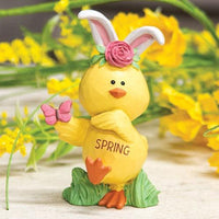 Resin Bunny Ear Chick w Butterfly - The Fox Decor