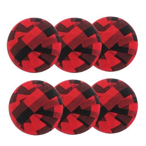 6 Set Red Buffalo Check Rag Balls - The Fox Decor
