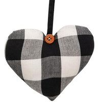 Black & White Buffalo Check Heart Ornament - The Fox Decor