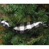 Wired Black & White Buffalo Check Ribbon 3 x 9 Yds - The Fox Decor