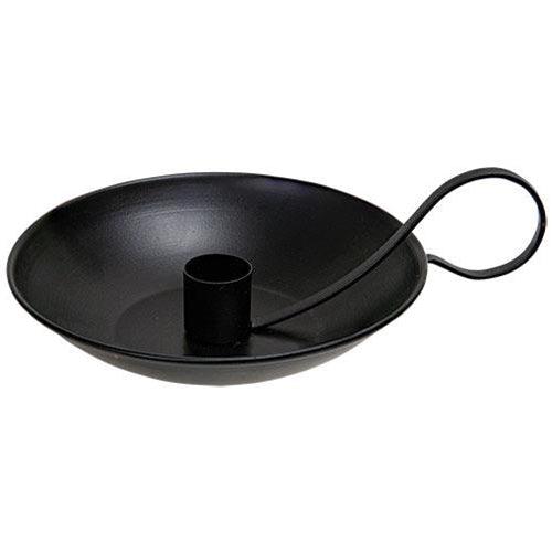 Colonial Taper Holder with Handle Black - The Fox Decor