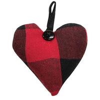 Thumbnail for Red & Black Buffalo Check Fabric Heart Hanger Ornament