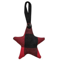 Thumbnail for Red & Black Buffalo Check Fabric Star Hanger Ornament