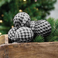 Thumbnail for 6 Set Black & White Buffalo Check Rag Balls - The Fox Decor