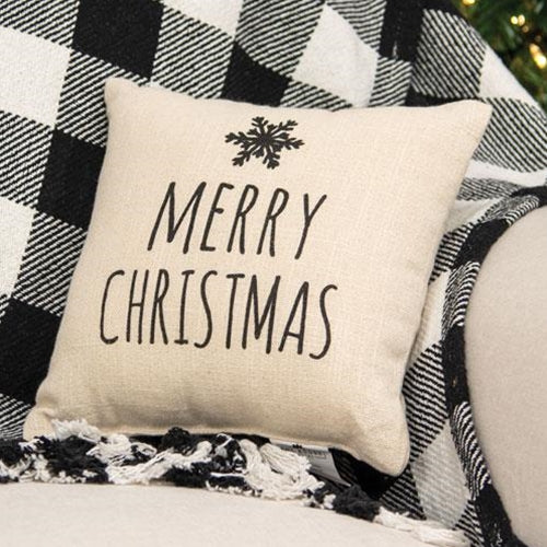 Merry Christmas Snowflake Natural Pillow