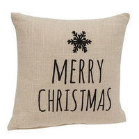 Merry Christmas Snowflake Natural Pillow - The Fox Decor