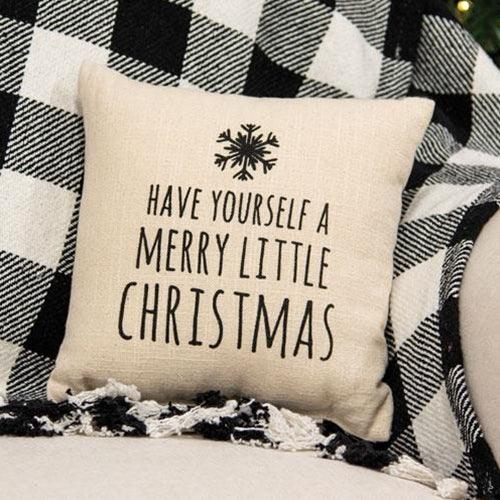 Merry Little Christmas Natural Pillow - The Fox Decor