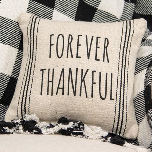 Forever Thankful Striped Natural Pillow