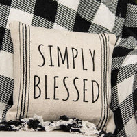 Thumbnail for Simply Blessed Striped Natural Pillow