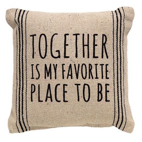 Together Is My Favorite Striped Natural Pillow - The Fox Decor