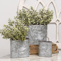 Thumbnail for 3 Set Galvanized Oval Wall Planters - The Fox Decor