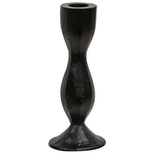 Carved Hourglass Black Taper Holder 625 - The Fox Decor