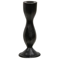 Carved Hourglass Black Taper Holder 625 - The Fox Decor