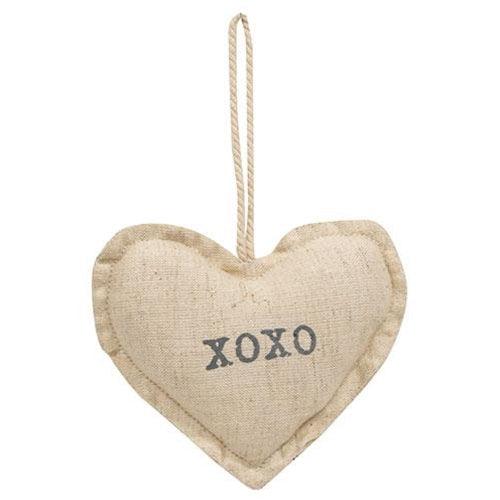 You & Me Fabric Heart Ornament 2 Asstd