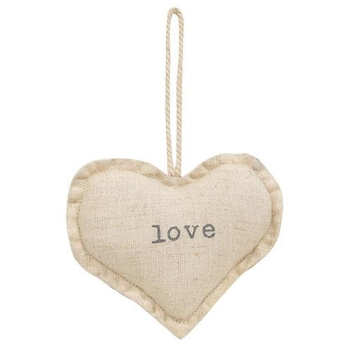 Love & Stripe Fabric Heart Ornament 2 Asstd