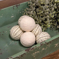 6 Set Natural Striped Rag Balls - The Fox Decor