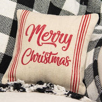 Thumbnail for Merry Christmas Red Striped Pillow