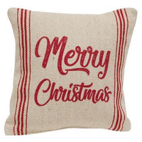 Merry Christmas Red Striped Pillow - The Fox Decor