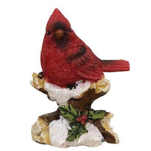 Resin Cardinal on Branch Figurine 4 Asstd - The Fox Decor