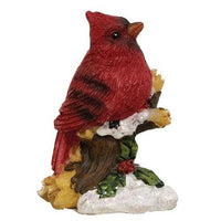 Resin Cardinal on Branch Figurine 4 Asstd - The Fox Decor