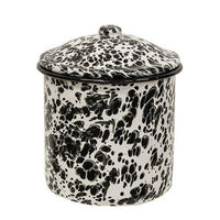 3 Set Black Splatter Enamel Canisters - The Fox Decor