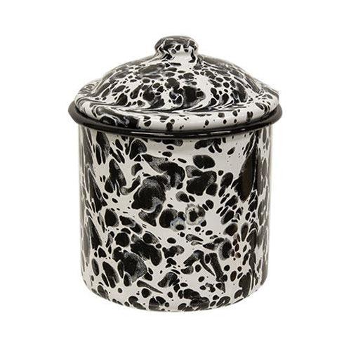 3 Set Black Splatter Enamel Canisters - The Fox Decor
