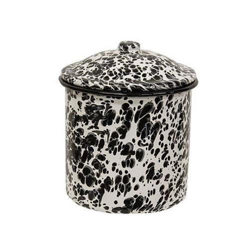 3 Set Black Splatter Enamel Canisters - The Fox Decor