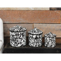 3 Set Black Splatter Enamel Canisters - The Fox Decor