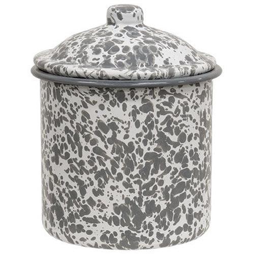 3 Set Gray Splatter Enamelware Canisters - The Fox Decor
