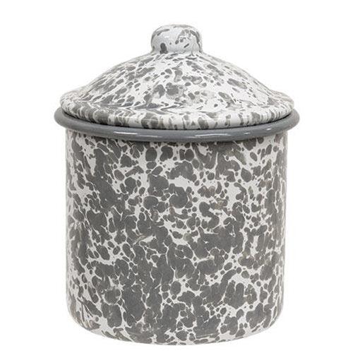3 Set Gray Splatter Enamelware Canisters - The Fox Decor