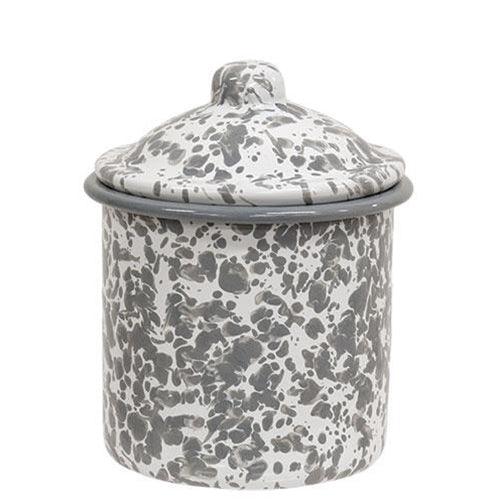 3 Set Gray Splatter Enamelware Canisters - The Fox Decor