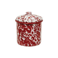 Thumbnail for 3 Set Red Splatter Enamel Canisters - The Fox Decor